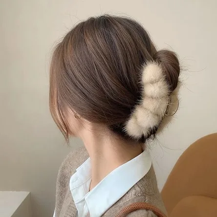 

Корейские шпильки для волос с искусственным мехом, шпильки для волос на осень и зиму, модные женские шпильки для волос, аксессуары для волос