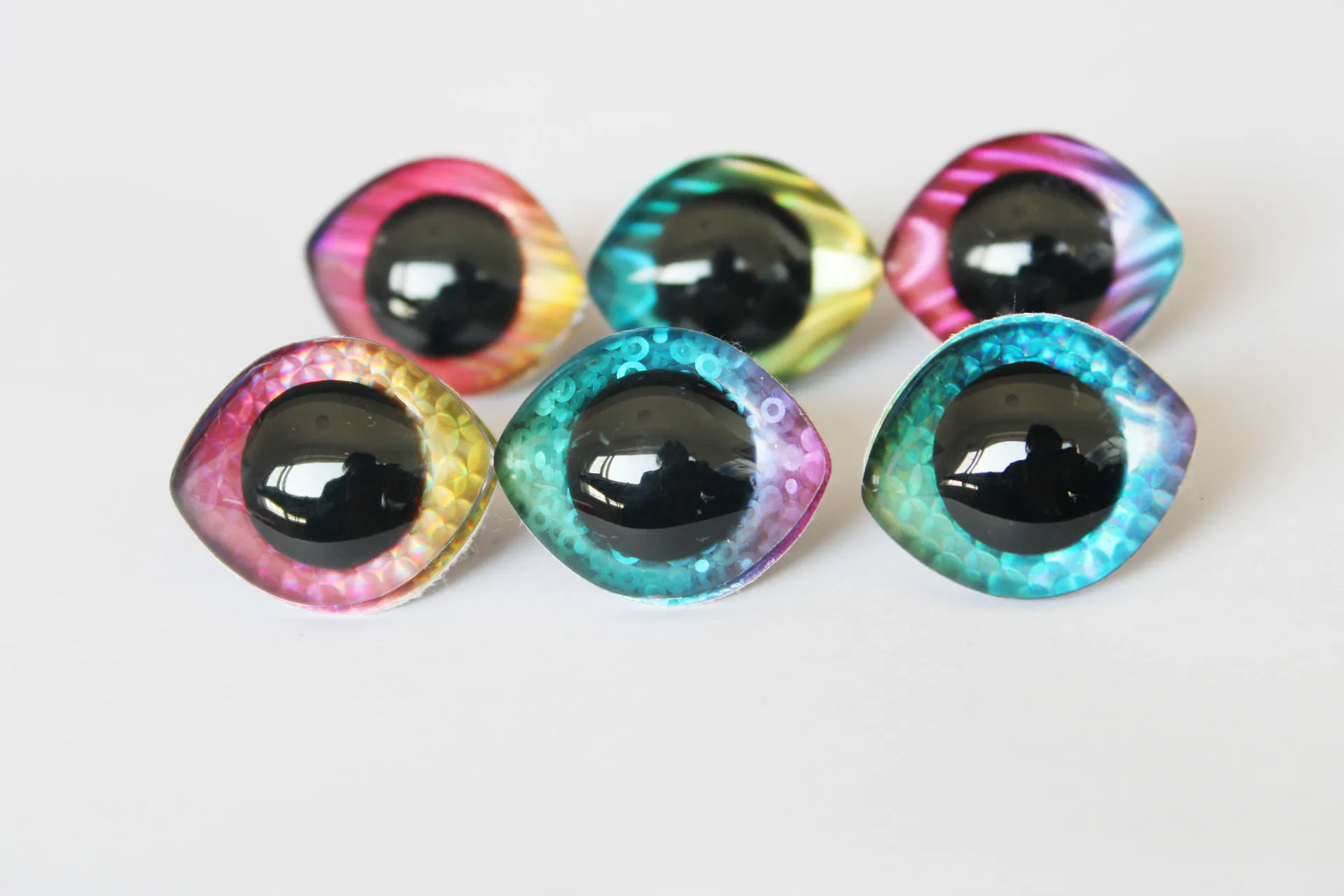 100 шт./лот Новинка 23x28 мм 20x23 мм овальная форма прозрачные 3D безопасные игрушечные глаза + ткань + Жесткая шайба для «сделай сам» кукольная фурнитура