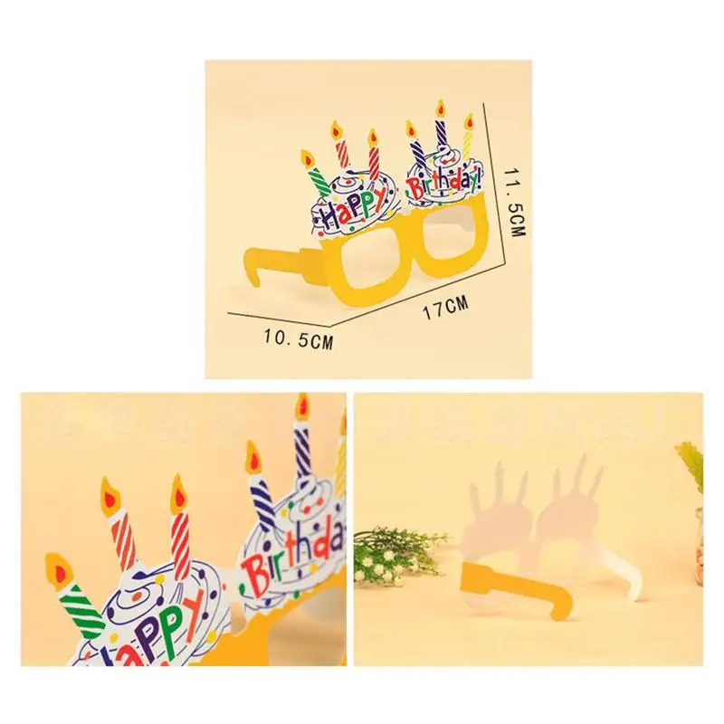 10 шт. с днем рождения бумаги очки красочные Новинка Прекрасный Дети Подарки Фото