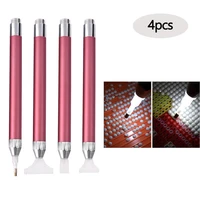 4pcsset square round diamond painting tool lighting point drill pen 1369 head diamond pens 5d painting diamonds accessories