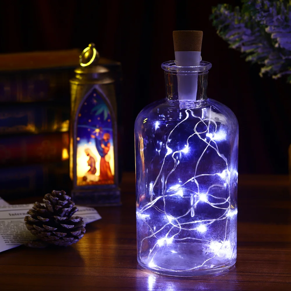 

Uonlytech 1.5m Bottle String Lights Rechargeable USB Cork Light String Fairy LEDs String Lamps for DIY Party Decoration
