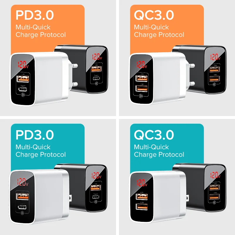 Baseus Quick Charge 3 0 USB зарядное устройство для iPhone 11 Pro Max Xs Samsung мобильный телефон 18 Вт PD3.0