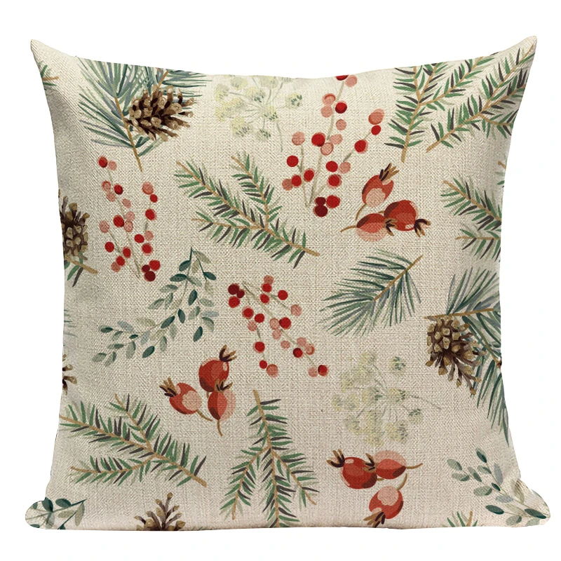 Рождественская льняная наволочка в виде носков растений Листьев снежинок для