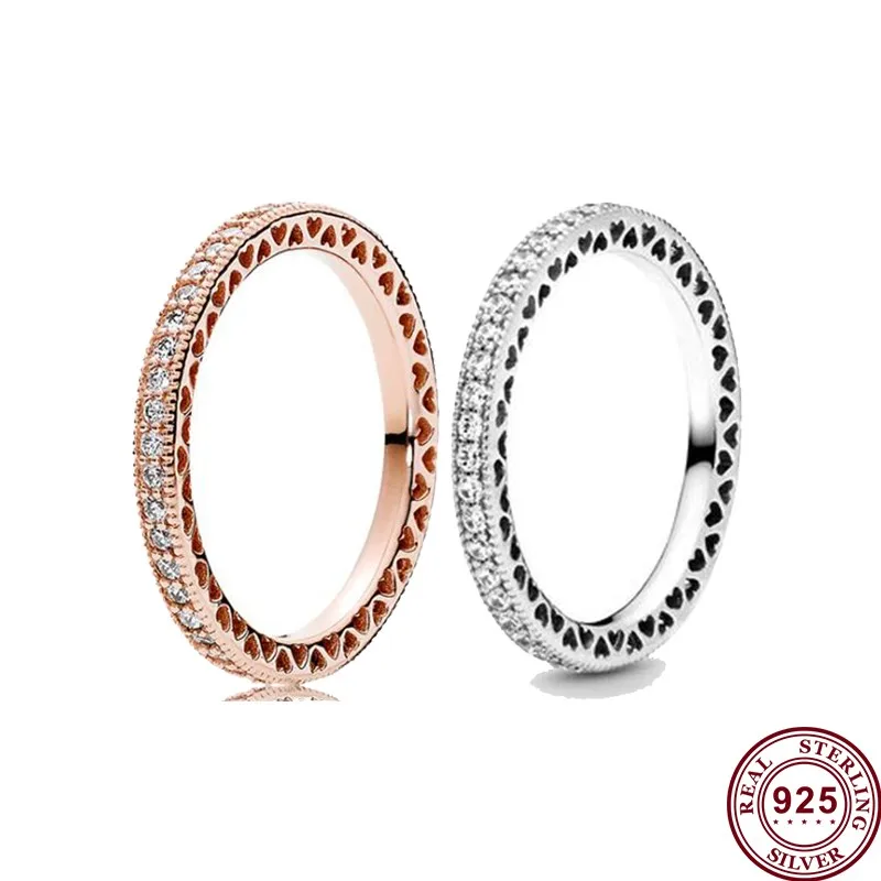 

2021 New PAN Fashion 925 Silver Women Pan Simple Love Women's Wedding Ring Engagement Ring