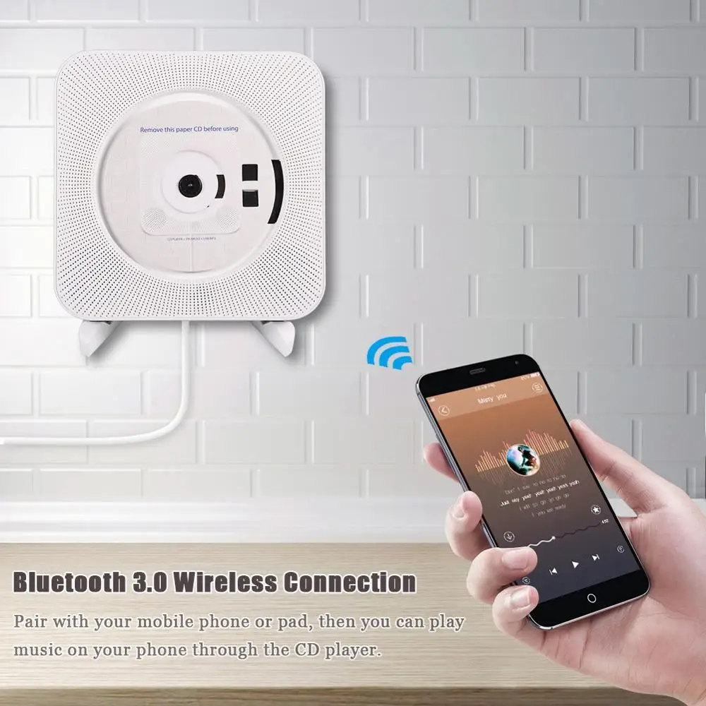 Новое поступление Портативный компакт дисков Mp3 плеер настенный Bluetooth стерео