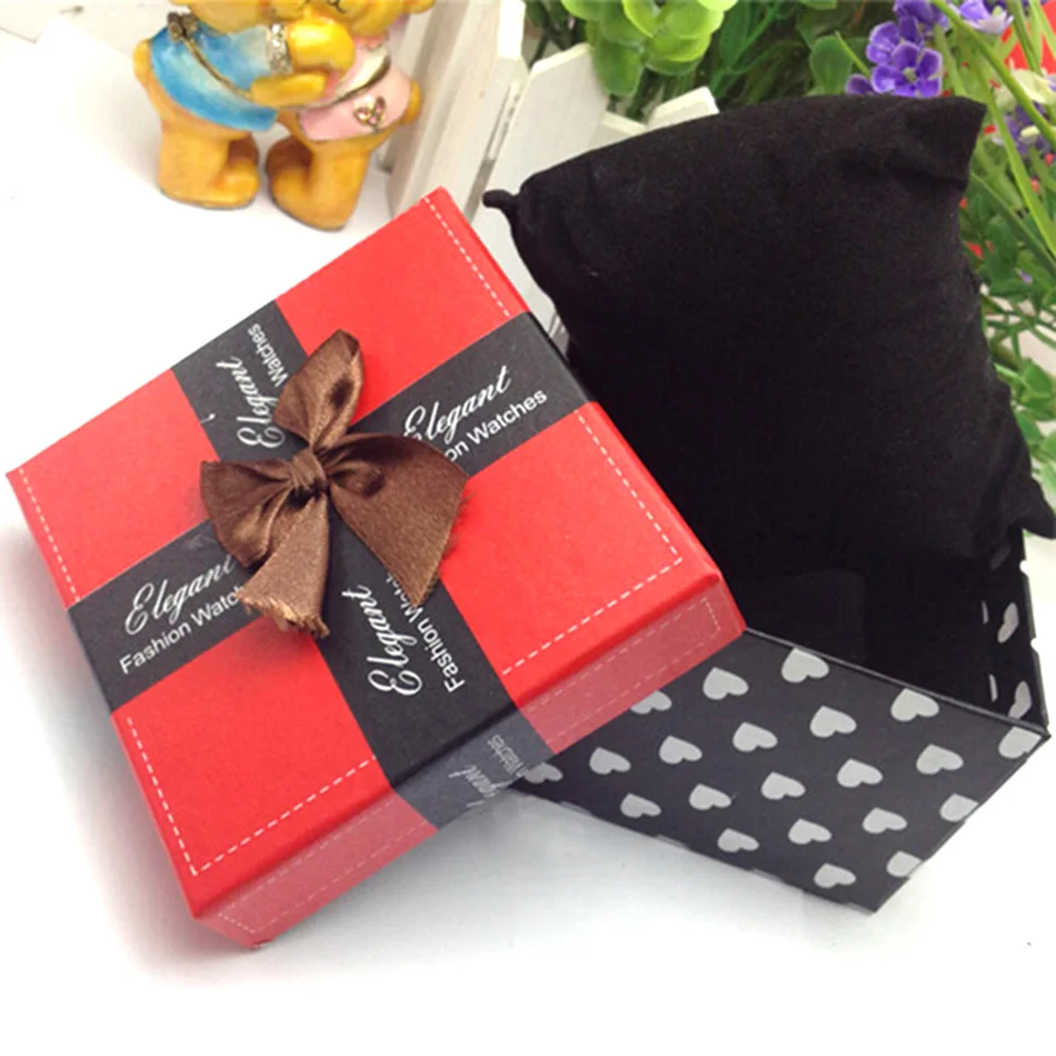 Модные красивые подарки коробки для часов 2019 квадратные цветные бумажные часы