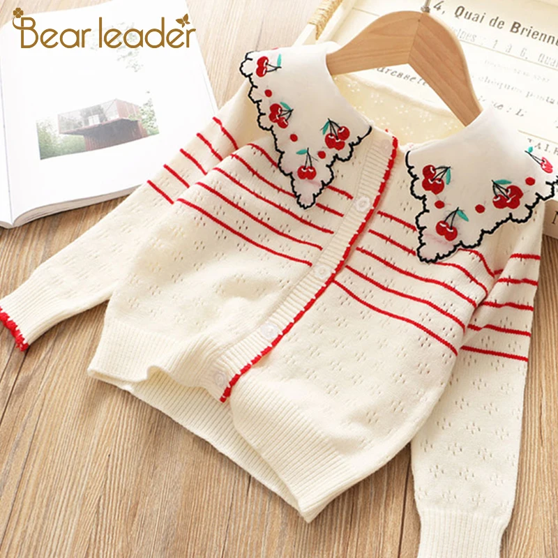 Bear Leader/свитера для девочек; Новинка; Осенняя мягкая куртка для девочек; свитер с рисунком панды; детская одежда; теплая детская одежда