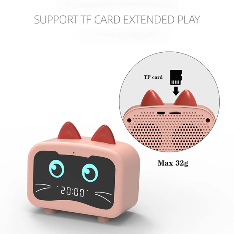 Беспроводная Bluetooth Колонка M1 светодиодный дисплей кошачий ух портативный