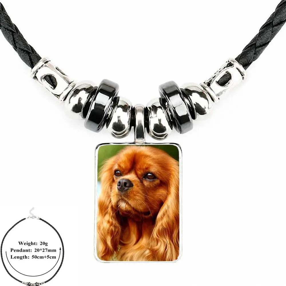 Ей глазурь для женщин подарок ожерелье с подвеской в виде собаки кавалера Кинг