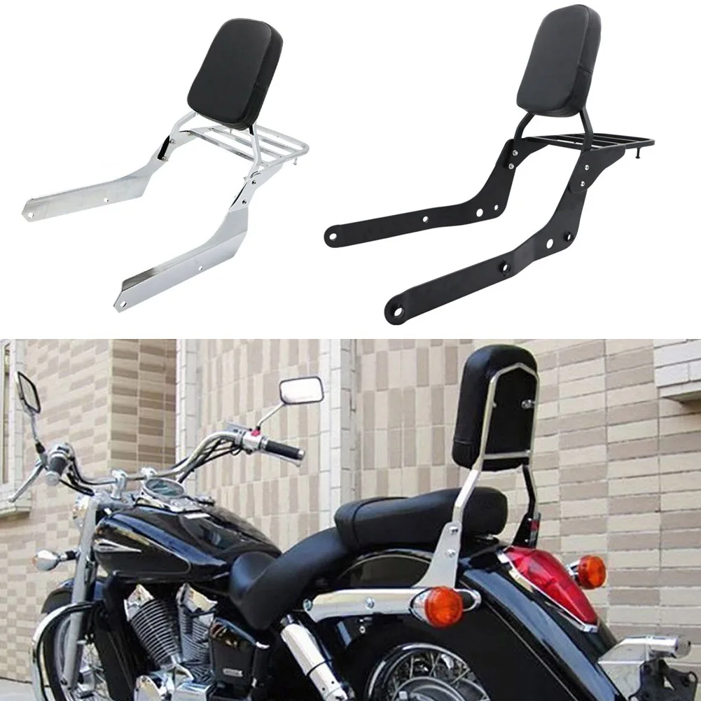 Багажная стойка со съемной спинкой для мотоцикла Honda Shadow VT750C Aero 2004 -2009 2010 2011 2012 Black