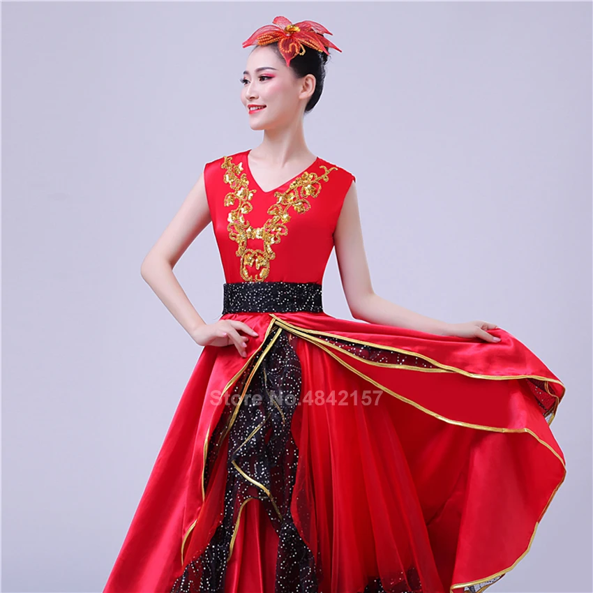 Женское Платье Фламенко с длинным рукавом и кружевом 360 градусов|Фламенко| |