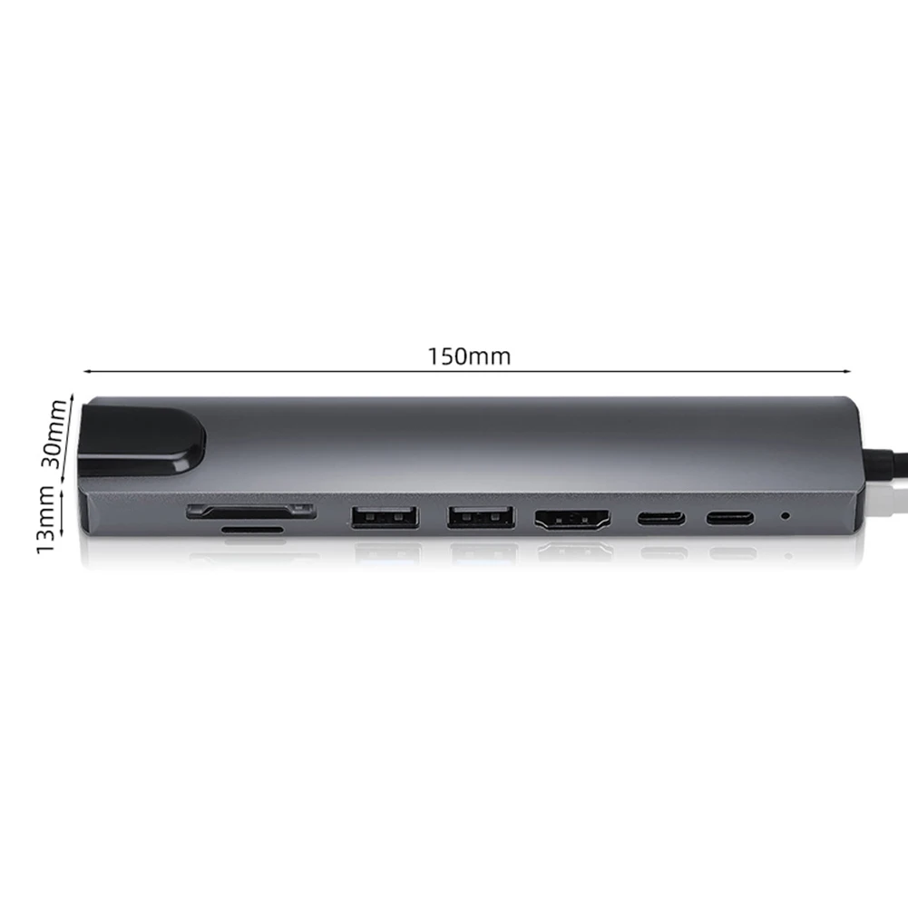 8 в 1 Тип C HUB конвертер разделитель 4K HDMI совместимых с 2 USB3.0 USB PD SD/устройство для
