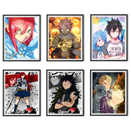 Сказочный хвост аниме художественный Печатный постер Laxus END Natsu сказочная