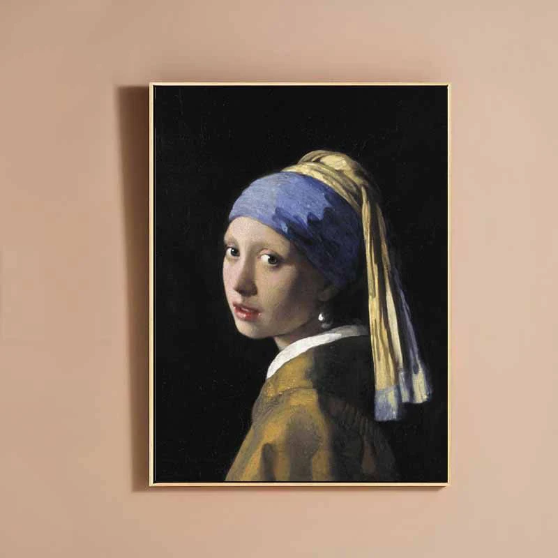 Европейский стиль девушка Vermeer персонаж ношение жемчуга Серьги масляная