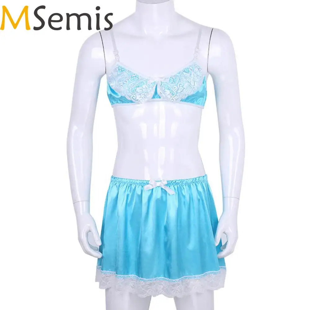 Мужское нижнее белье Sissy комплект мужское для геев костюм бюстгальтер топ с