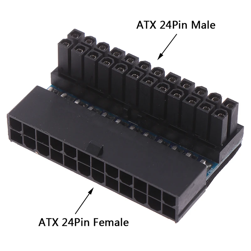 

ATX 24Pin 90 Degree 24 Pin To 24pin Power Plug Adapter Mainboard Motherboard Power Connectors Modular For Power Supply Cables