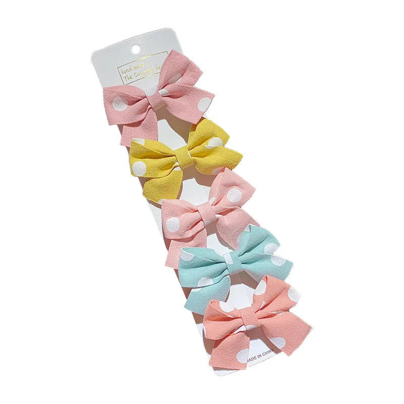 

5PCS/Set New Girls Cute Plaid Print Star Hairpins For Kids Children Sweet Headband Hair Clip Barrettes Fashion Bow Accessories