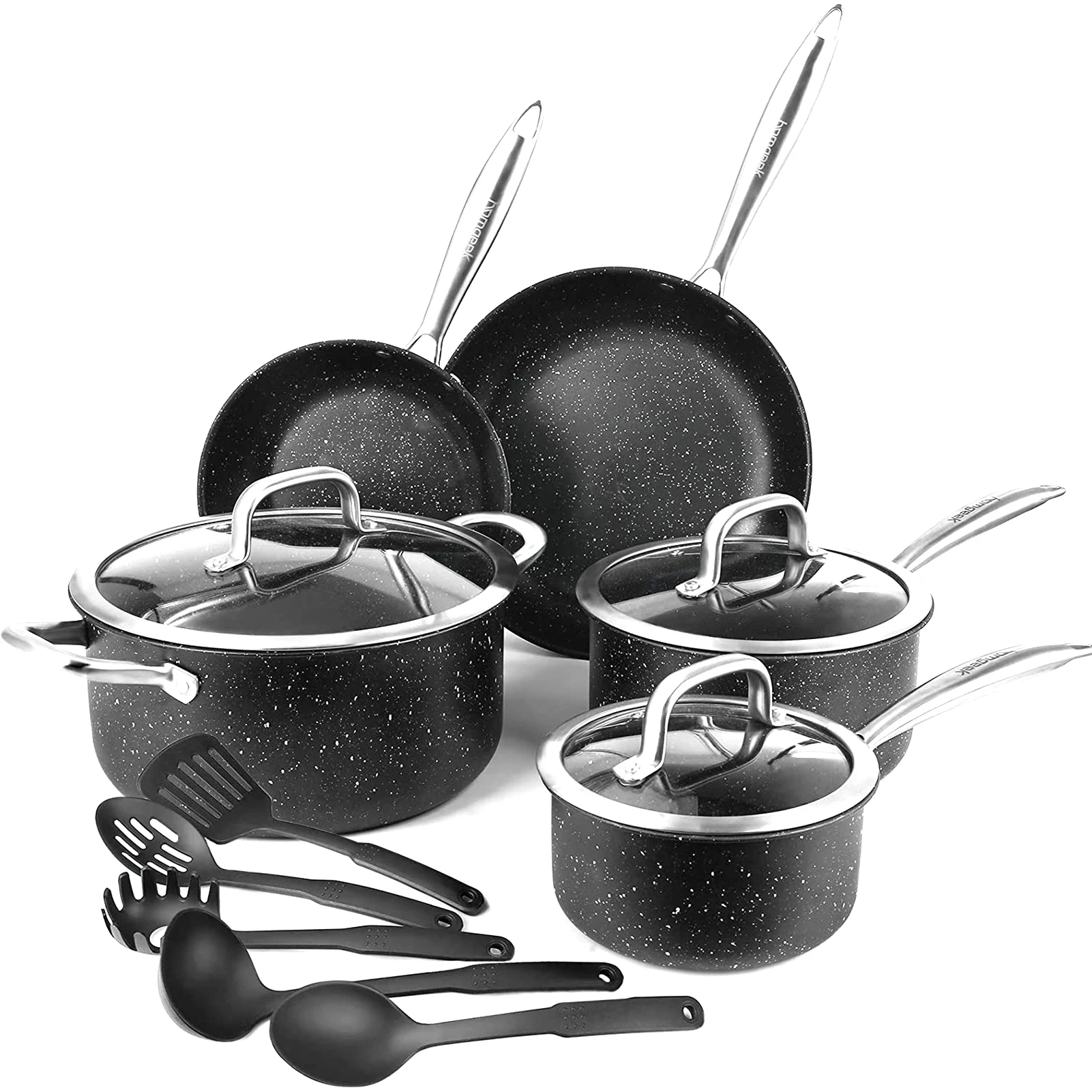 

Kitchen utensils 13pcs kitchen cookware set non-stick fry pan with spoons spatula dutch oven sauce fry pan kit