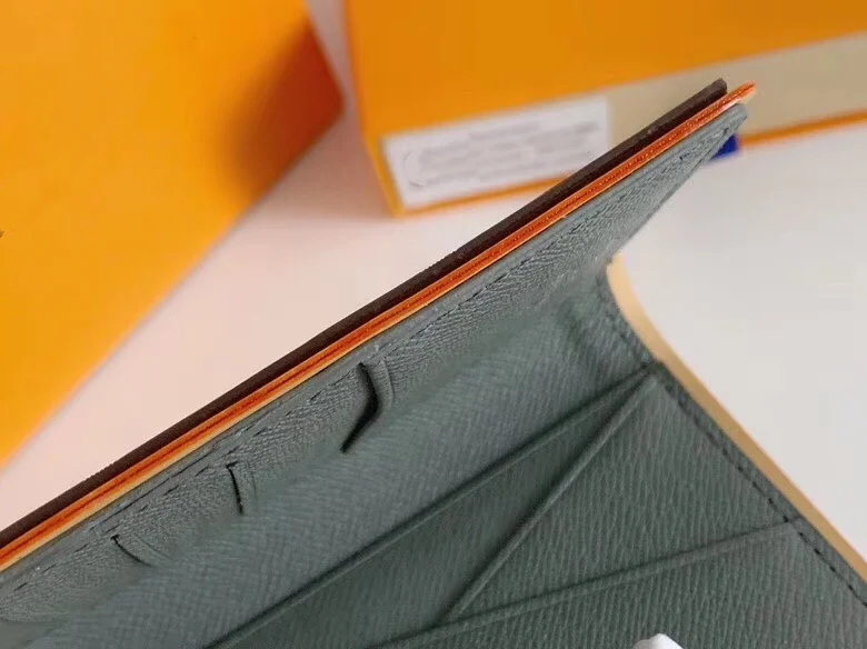 Cartera de bolsillo de Edici&oacute;n especial, tarjetero hecho de tela de lona gris de alta calidad de lujo-3