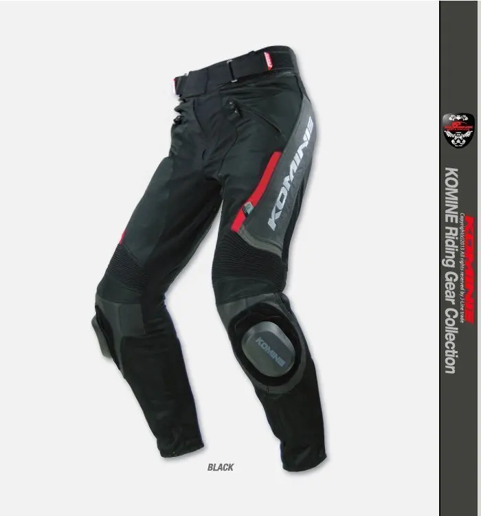 

Black White Komine PK717 Motorbike Trousers Motorcycle Downhill Bike Cycling Leather Pants