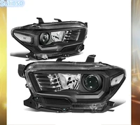 sulinso for toyota 2016 2017 2018 tacoma pickup black retrofit projector headlights replacement