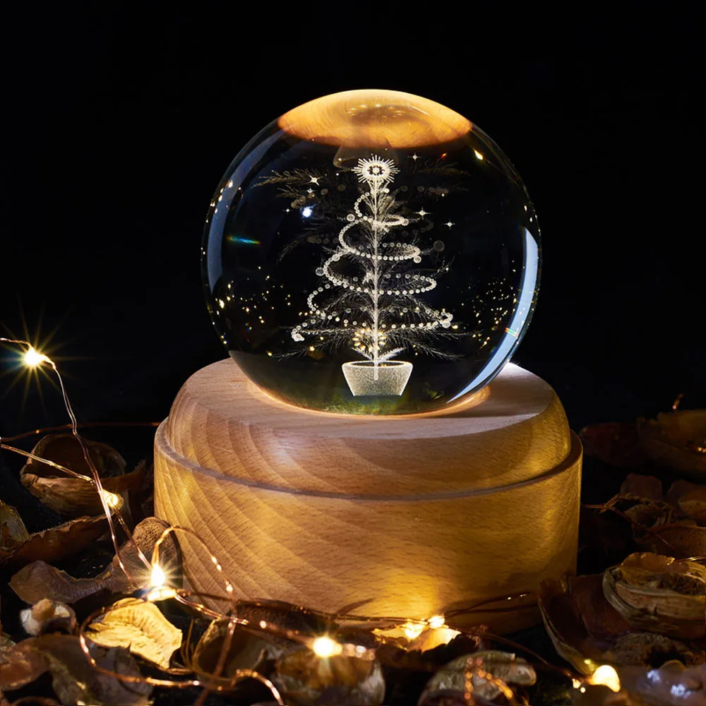 Светодиодный USB 3D Хрустальный Шар Настольная лампа прозрачный ночной светильник