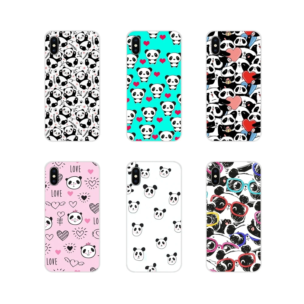 Милые чехлы с рисунком панды и сердечком для Samsung Galaxy S2 S3 S4 S5 Mini S6 S7 Edge S8 S9 S10E Lite Plus