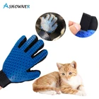 Стрижка кошек и собак щеточка для чистки перчатки эффективное Deshedding массаж спины животных купальный удаления волос перчатки с рисунком собачки и расчески