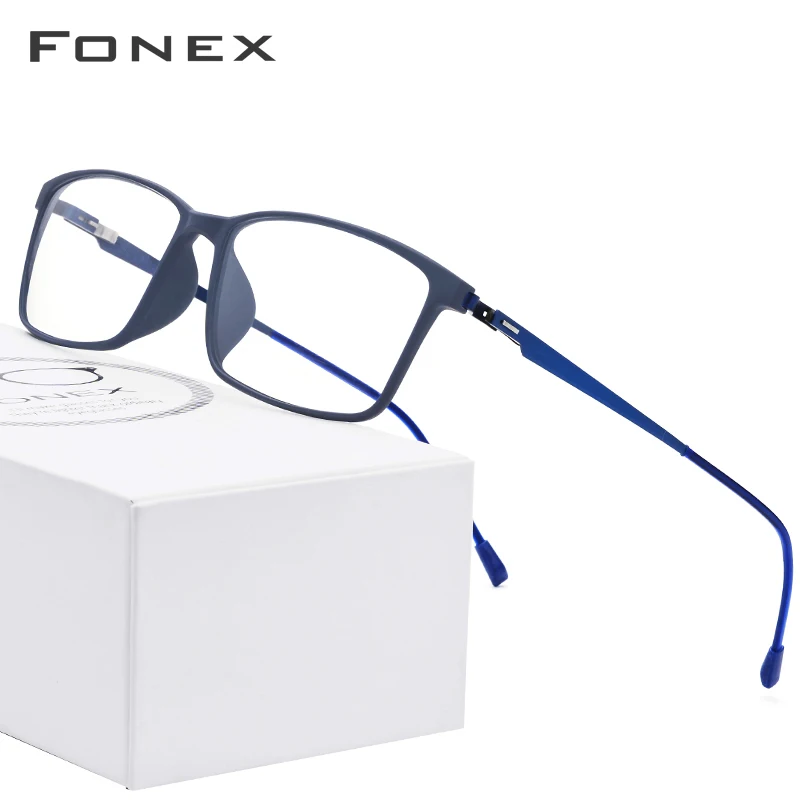 FONEX TR90 сплав стекло es оправа для мужчин Близорукость глаз Стекло рецепт оправы для очков корейские Безвинтовые оптические очки 9855
