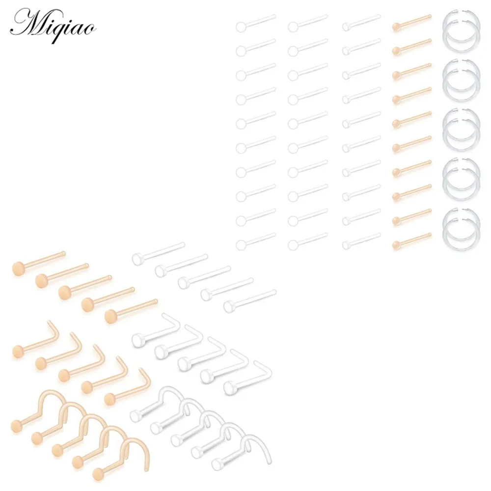 

Miqiao 30pcs Simple Acrylic Set Multifunctional Transparent Flesh Color Lip Nails Exquisite Body Piercing Jewelry