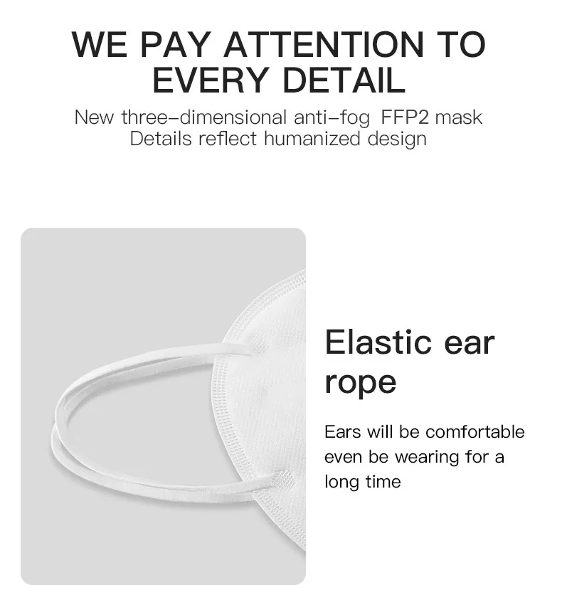 100 шт. FFP2 маска пятислойная защитная Водонепроницаемый анти Анти пыль дымка