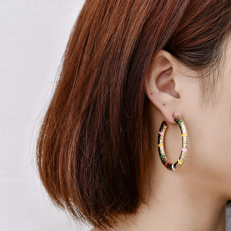 

LOVANS Studs Colorful Women Big Drop Earrings Circle Round Statement Earrings Female Fashion Jewelry Hanging Mujer Accessories