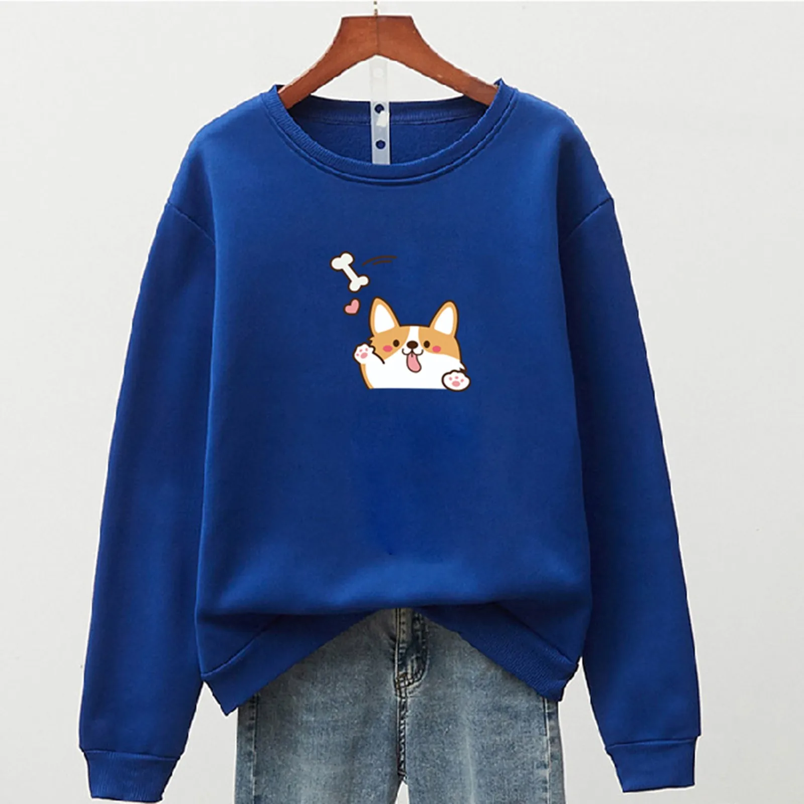 

Women's Cute Animal Print Blouse Casual Long Sleeve Print Pullover Sweatshirt Tops Blouse Loose Chemise Pullover Femininas R5