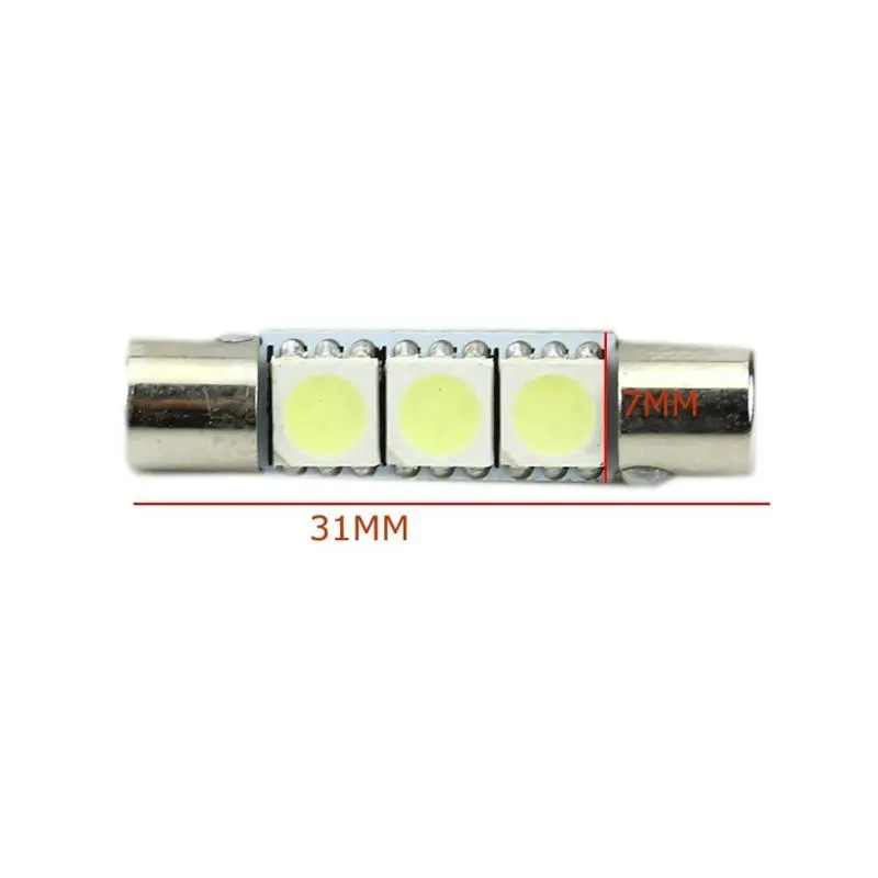 1 шт. Белая светодиодная лампа T6 5050 31 мм 3 SMD для автомобиля солнцезащитный козырек