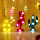 Светодиодный ночсветильник в форме мультяшного 3D ананаса Фламинго кактуса, Рождественский Декор