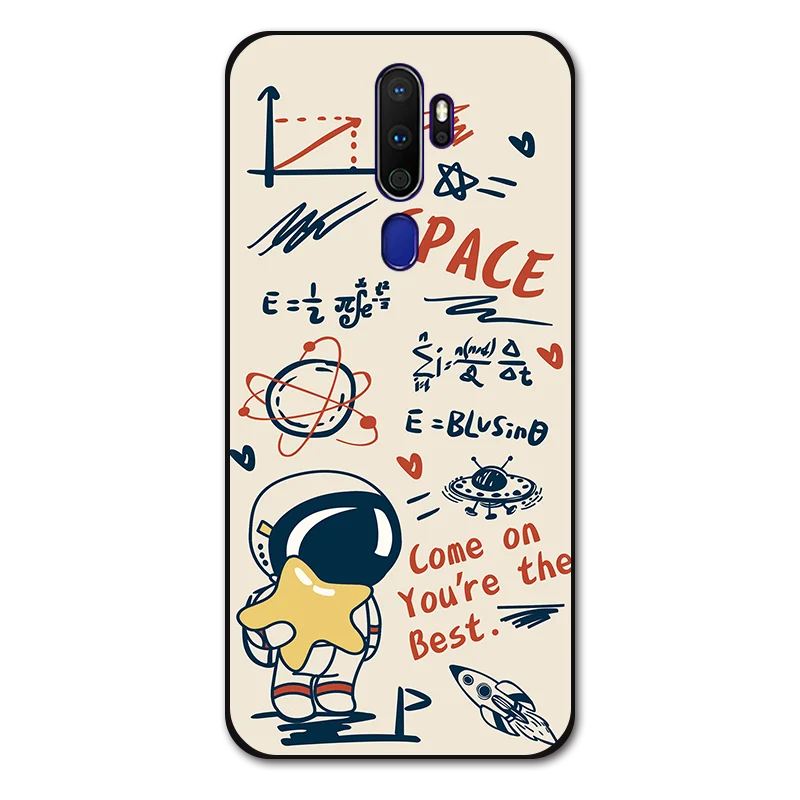 

Cute Astronaut Phone Case For OPPO A8 AX5 A52 A32 A53 A71 A72 A5 A94 A9 2020 A11 A92S Side printing cases silicone cover shell