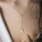 Европейский и американский модный Индивидуальный изысканный персиковый кулон в форме сердца для любви Y-образное однослойное ожерелье для женщин