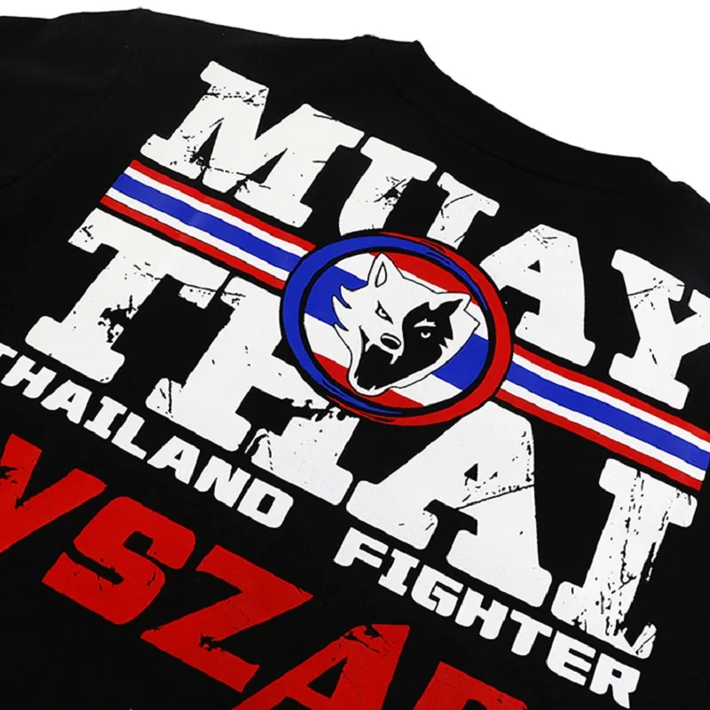 

VSZAP Muay Thai Short sleeve fight T-shirt combat sanda fitness half sleeve training suit Jiu-jitsu MMA sport running man
