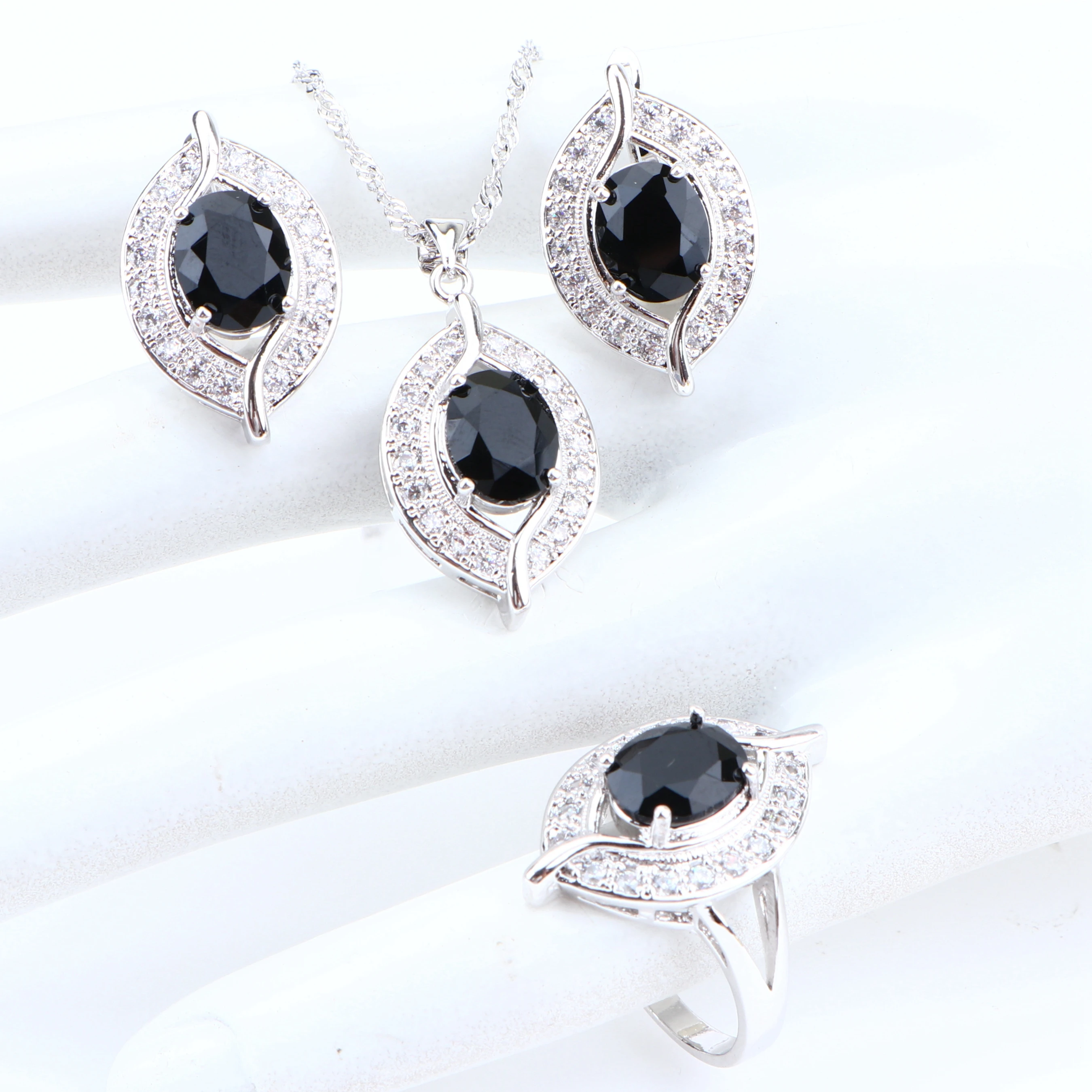 Женские свадебные комплекты ювелирных изделий из стерлингового серебра 925 пробы