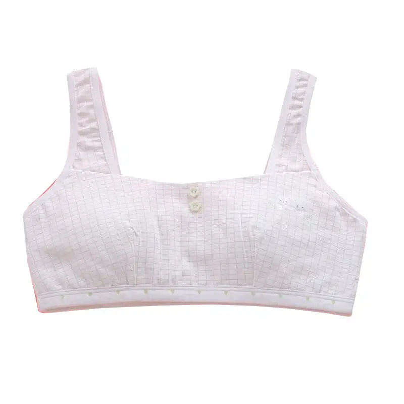 Хлопковый спортивный тренировочный бюстгальтер для девочек белое хлопковое