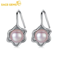 sace gems women earrings s925 sterling silver natural pearl eardrop fashion flower boutique jewelry gift accessories ear stud