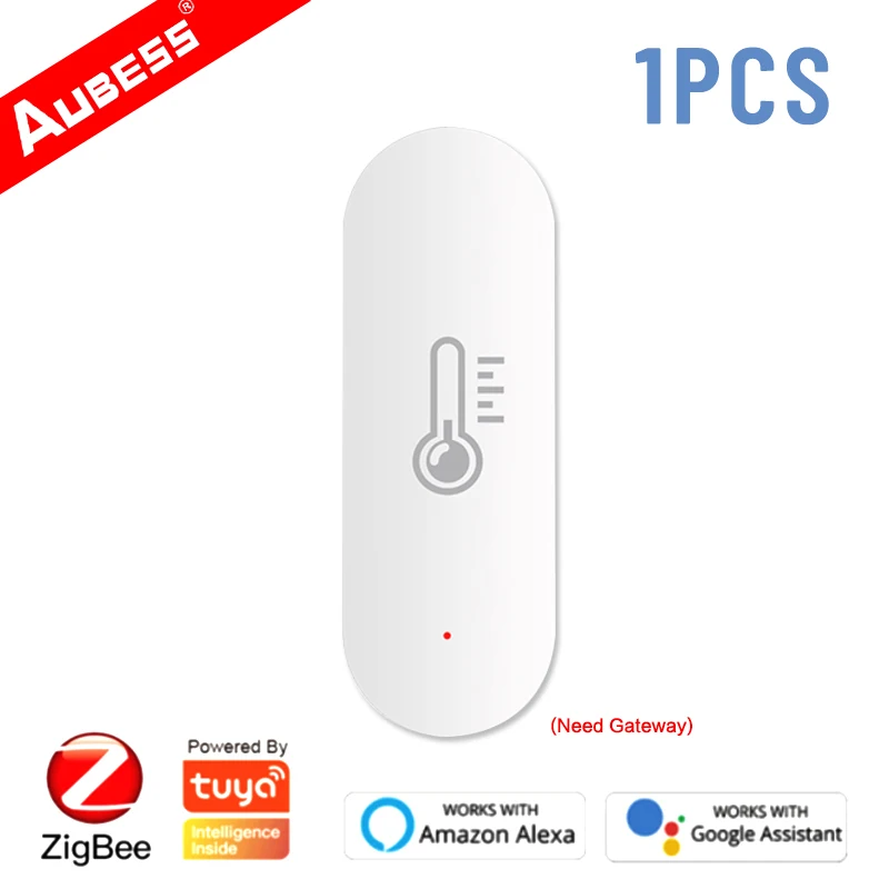 

Датчик температуры и влажности Tuya ZigBee, комнатный гигрометр, термометр, детектор, дистанционное управление, поддержка Alexa Google