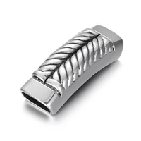 stainless steel slider beads polished curved rectangular 12x6mm hole bead slide charms accessories for jewelry making