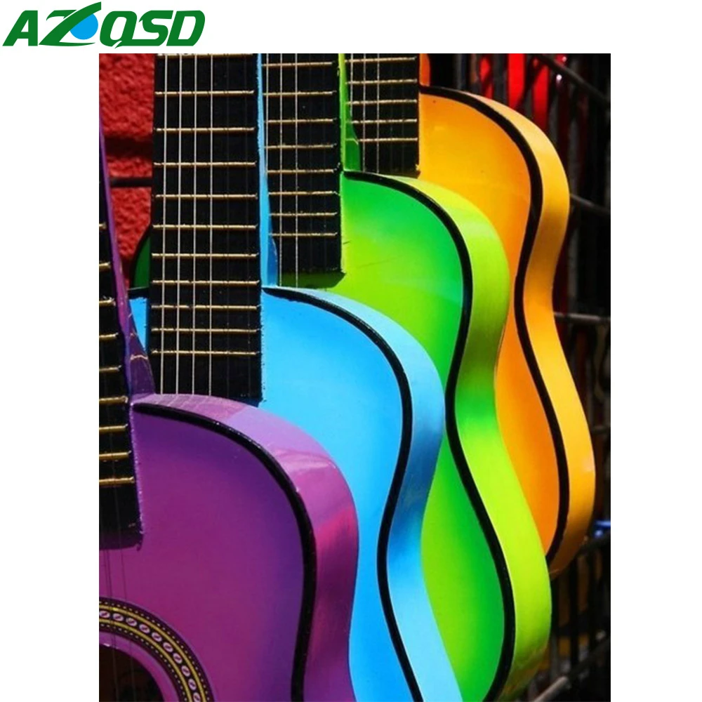 

AZQSD алмазная живопись набор гитара полный квадратный дрель стены стикер Алмазная вышивка наборы для вышивки крестиком пейзаж Diy домашний декор