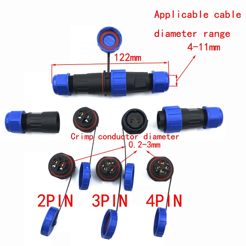 SP20 IP68 Водонепроницаемый коннектор задняя