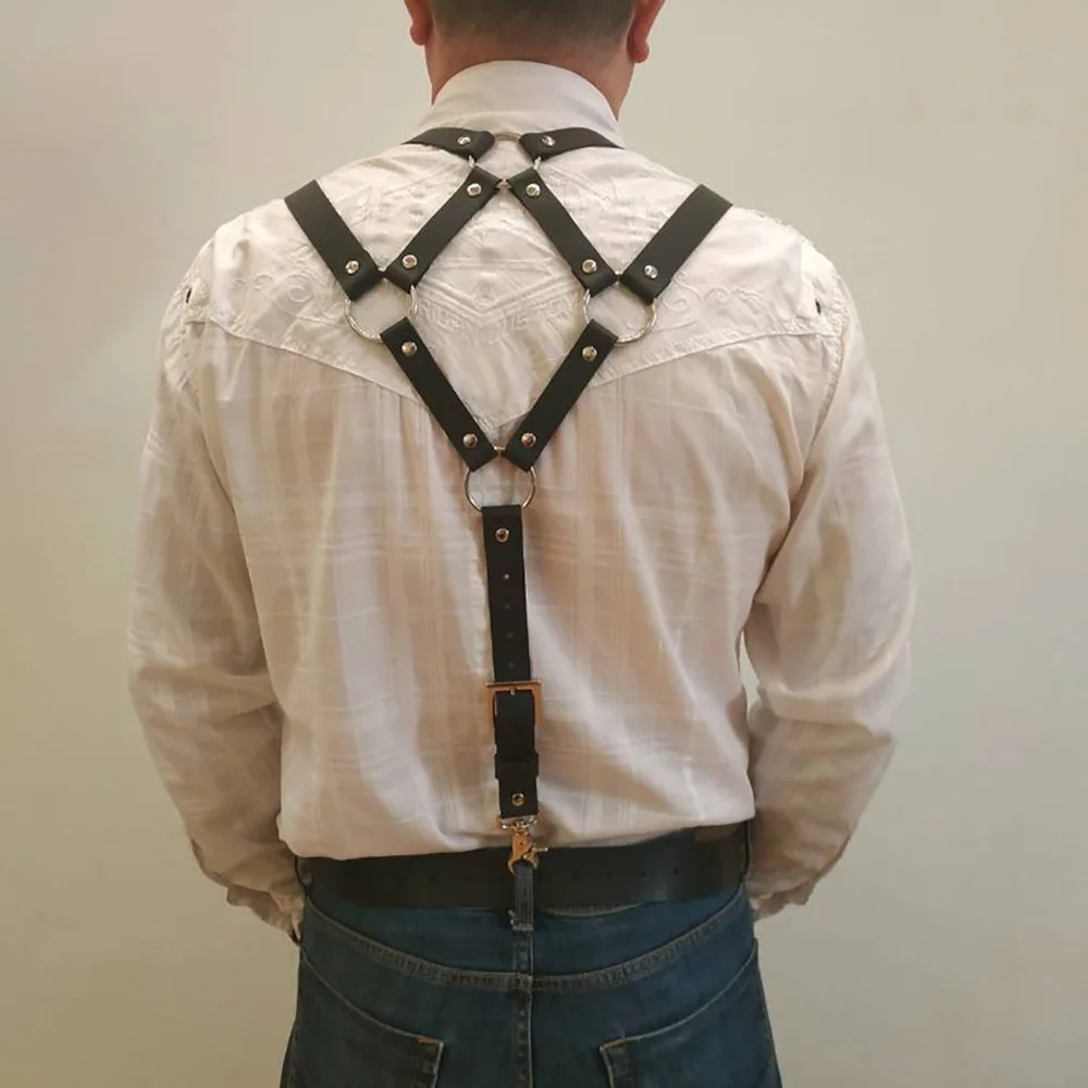 CKMORLS Leather Harness Men Bondage Belt Gay Adult Game Outfit Adjustable Chest Crop Top Suspender Male Garter Costume Exotic |