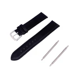 Ремешок для часов мужской и женский, черный, мягкий кожаный ремешок для часов 12 мм, 14 мм, 16 мм, 18 мм, 20 мм, 22 мм, 24 мм