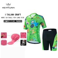 keyiyuan boy girl short sleeve cycling clothing suit maillot cyclisme child bicycle wear summer kids cycling jersey set
