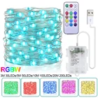 3 м 5 м 10 м 20 м RGBW гирлянда с дистанционным управлением изменение цвета Мерцающая звезда рождественское умное освещение сказочные огни праздничный Декор