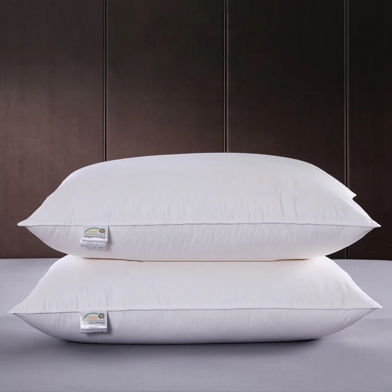 

Однотонная подушка из гусиного пуха, высококачественные хлопковые Защитные подушки для сна на шею для дома, спальни, подушки для постельног...